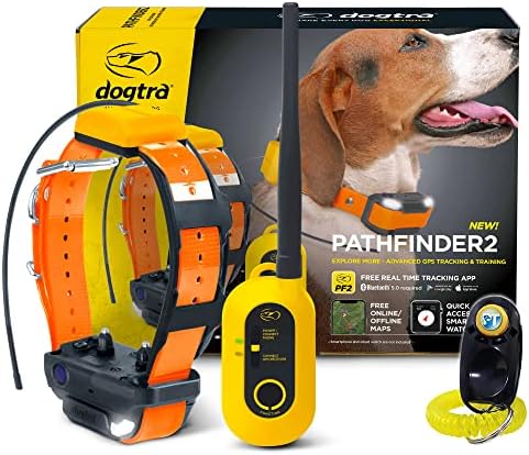 Dogtra Pathfinder 2 - Hunting Ecollar GPS Dog Training Collar with Remote, 9 Mile Range, Tracking &amp; Containment for Medium &amp; Large Dog Breeds, Electric GEO Fence Tracker, Stimulati