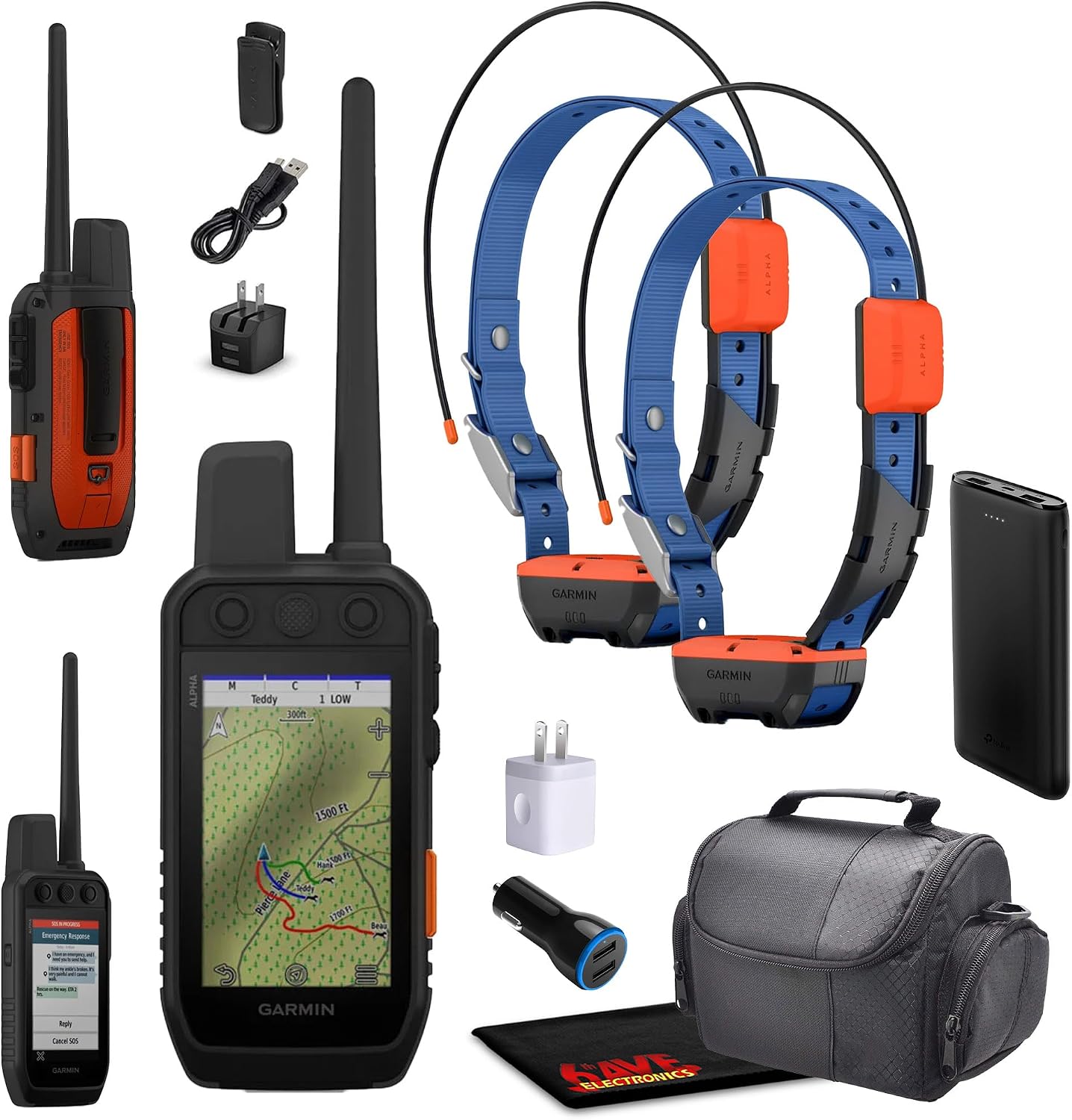 Garmin Alpha 300i Handheld Dog Tracking 2-Collar GPS Navigator Bundle