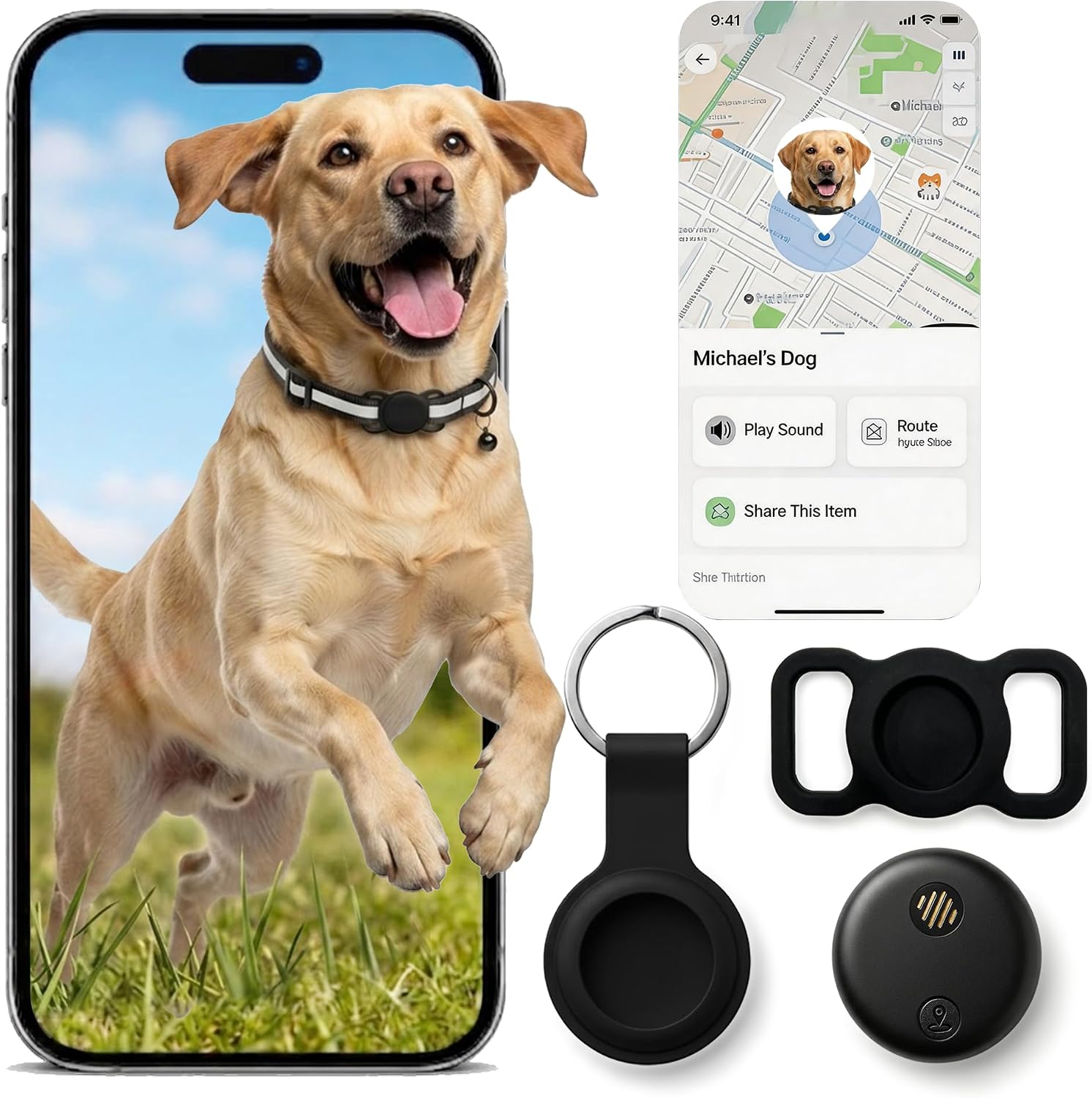 GPS Tracker for Dogs, Real-Time Location Tracking, No Monthly Fee, No SIM