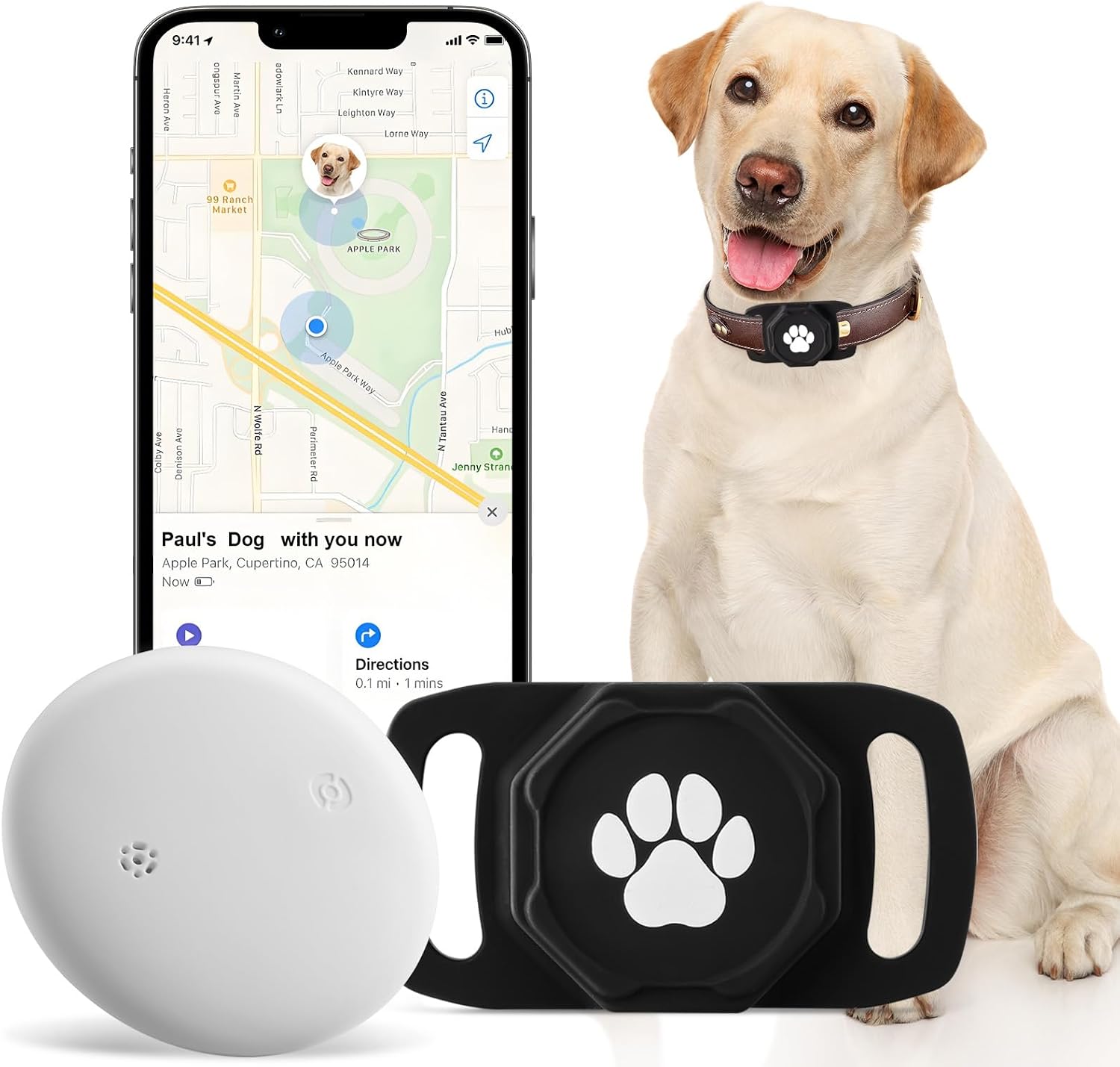 Smart Pet Tracker for Collar - Dog Tracker Pet Location Tracker with Holder